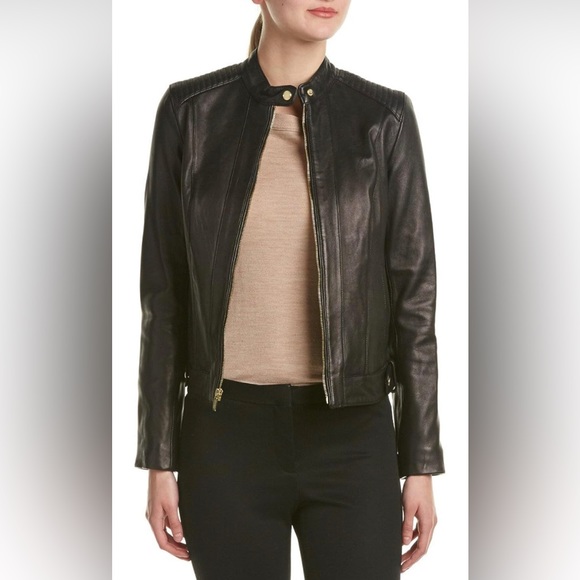 Cole Haan Racer Leather Jacket NWT - Picture 1 of 4